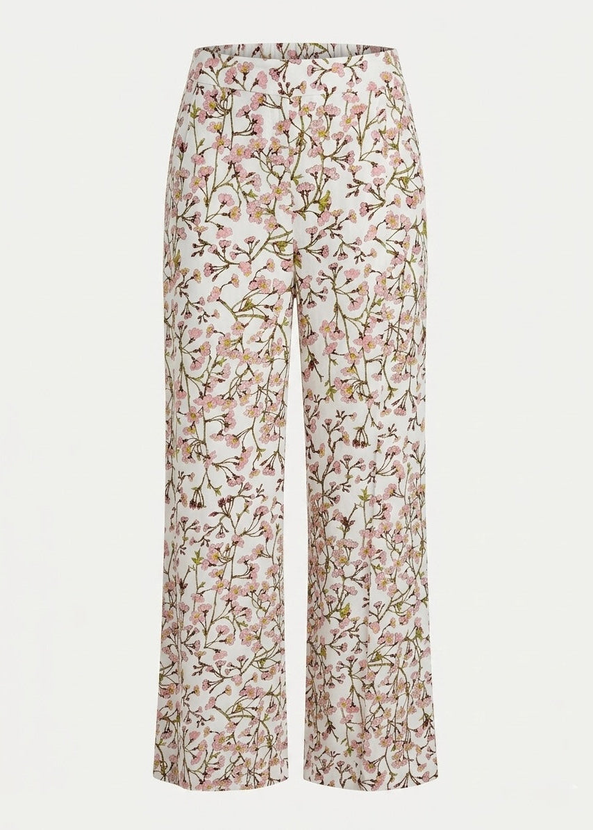 Hermio khaki printed relaxed fit trouser