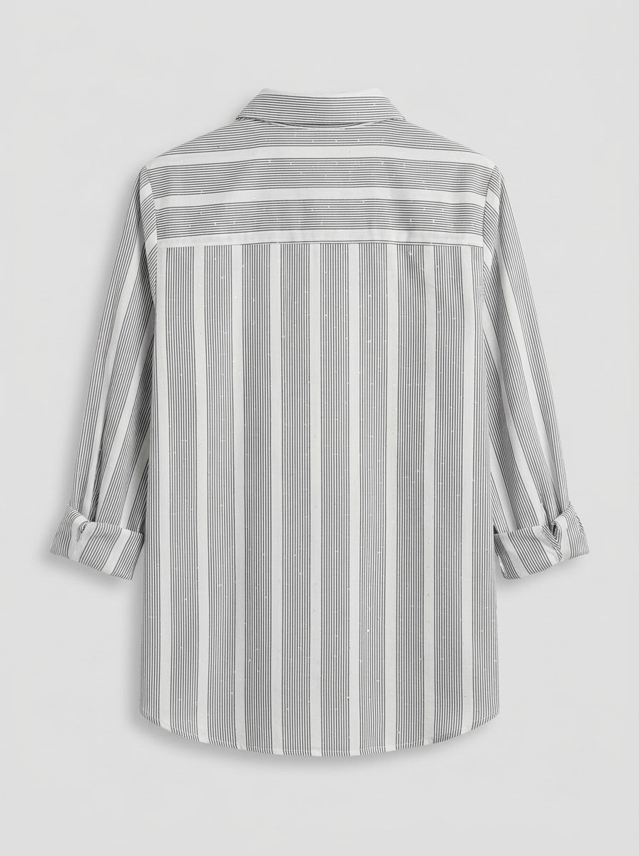 Eliane - Diamante striped shirt