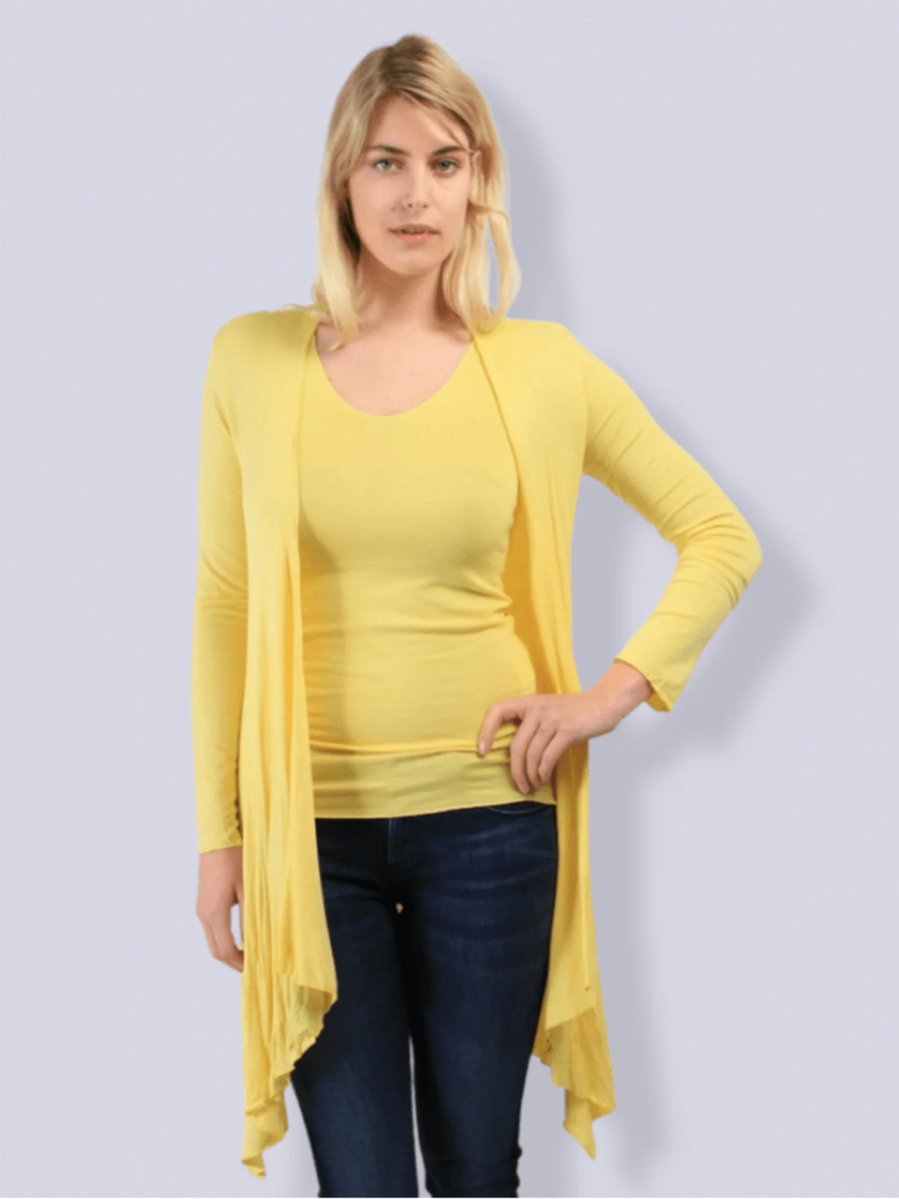 Longo - Waterfall soft jersey cardigan
