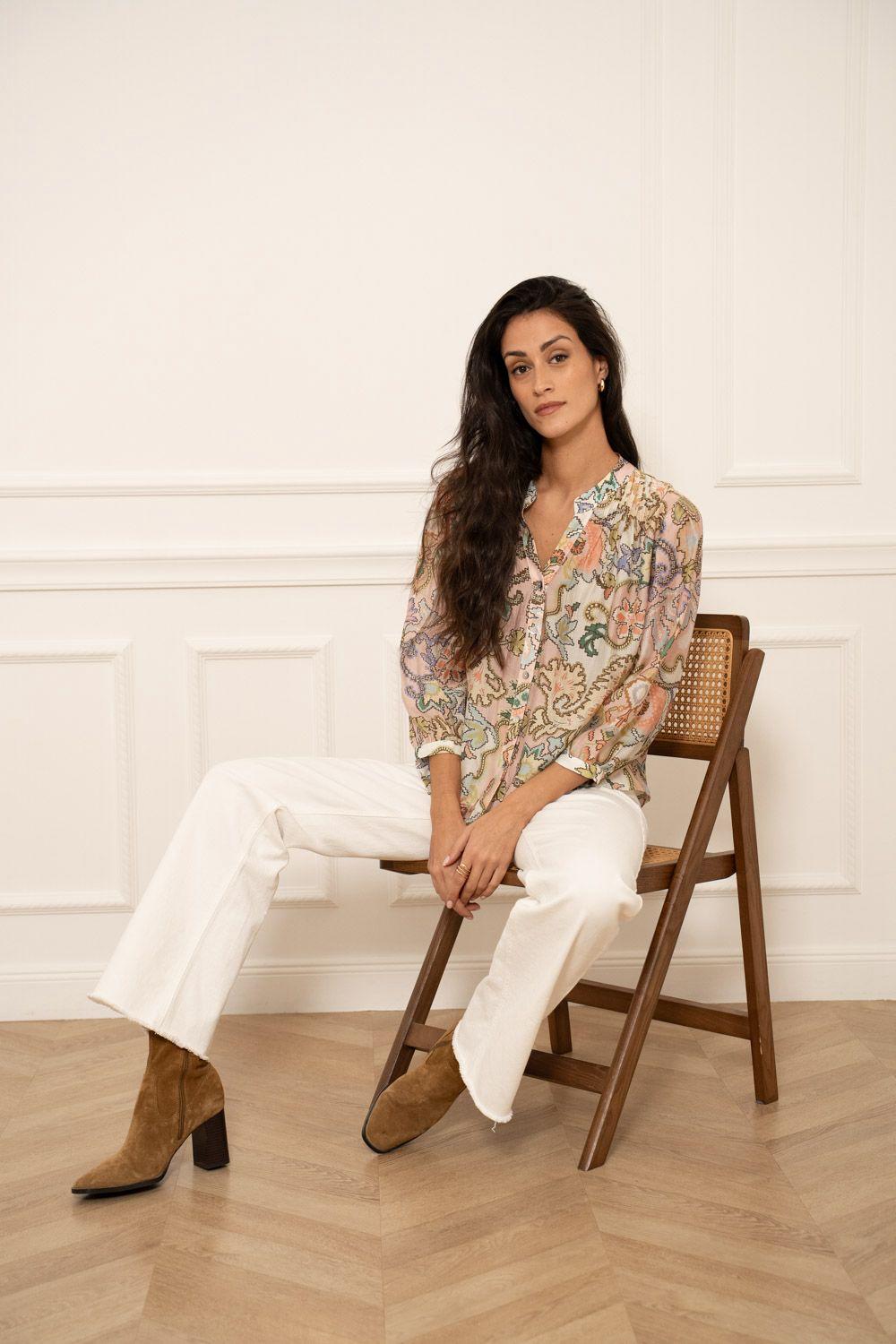 Jennah - Silk blend printed top