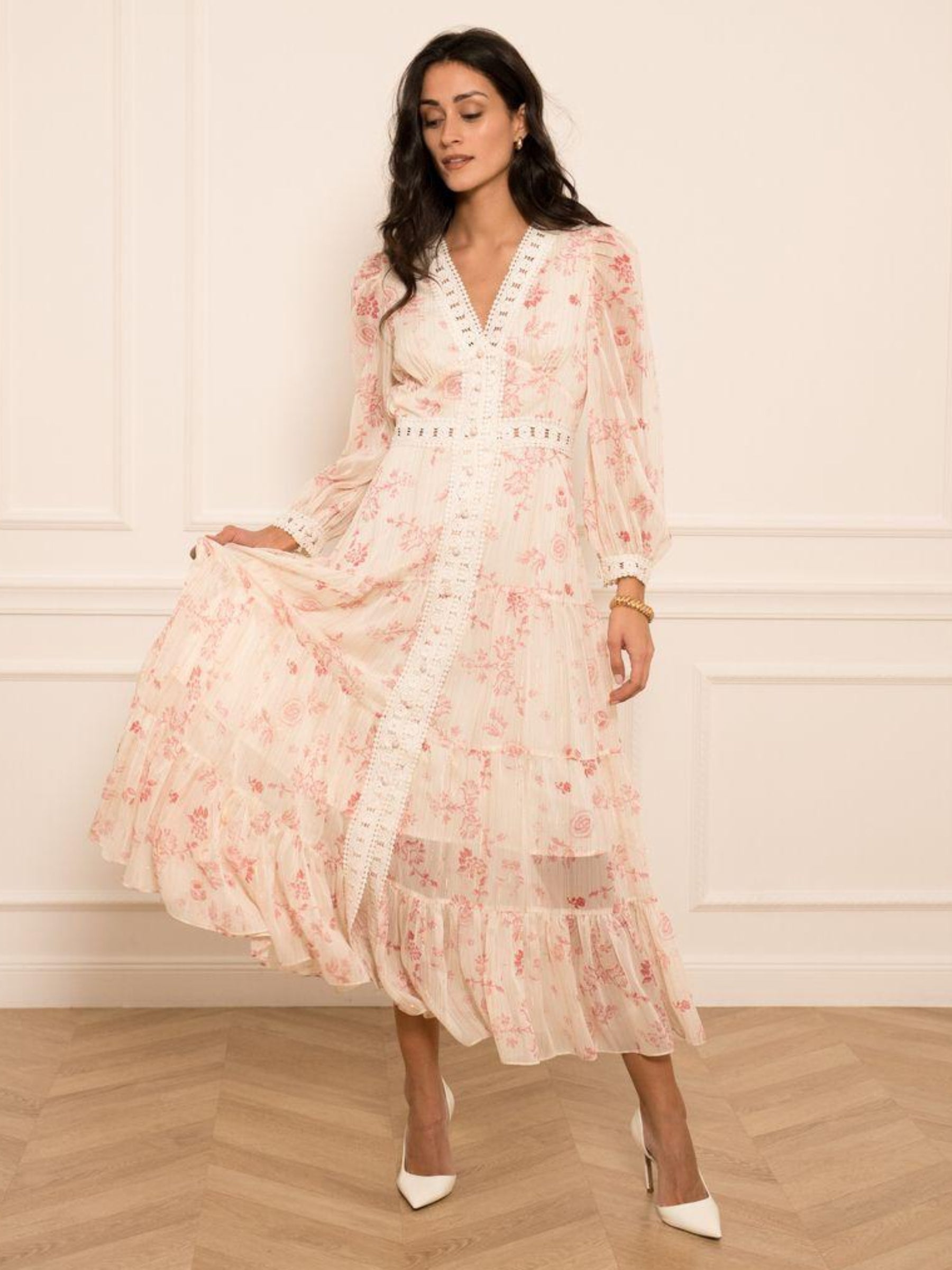 Maria - Printed chiffon maxi dress