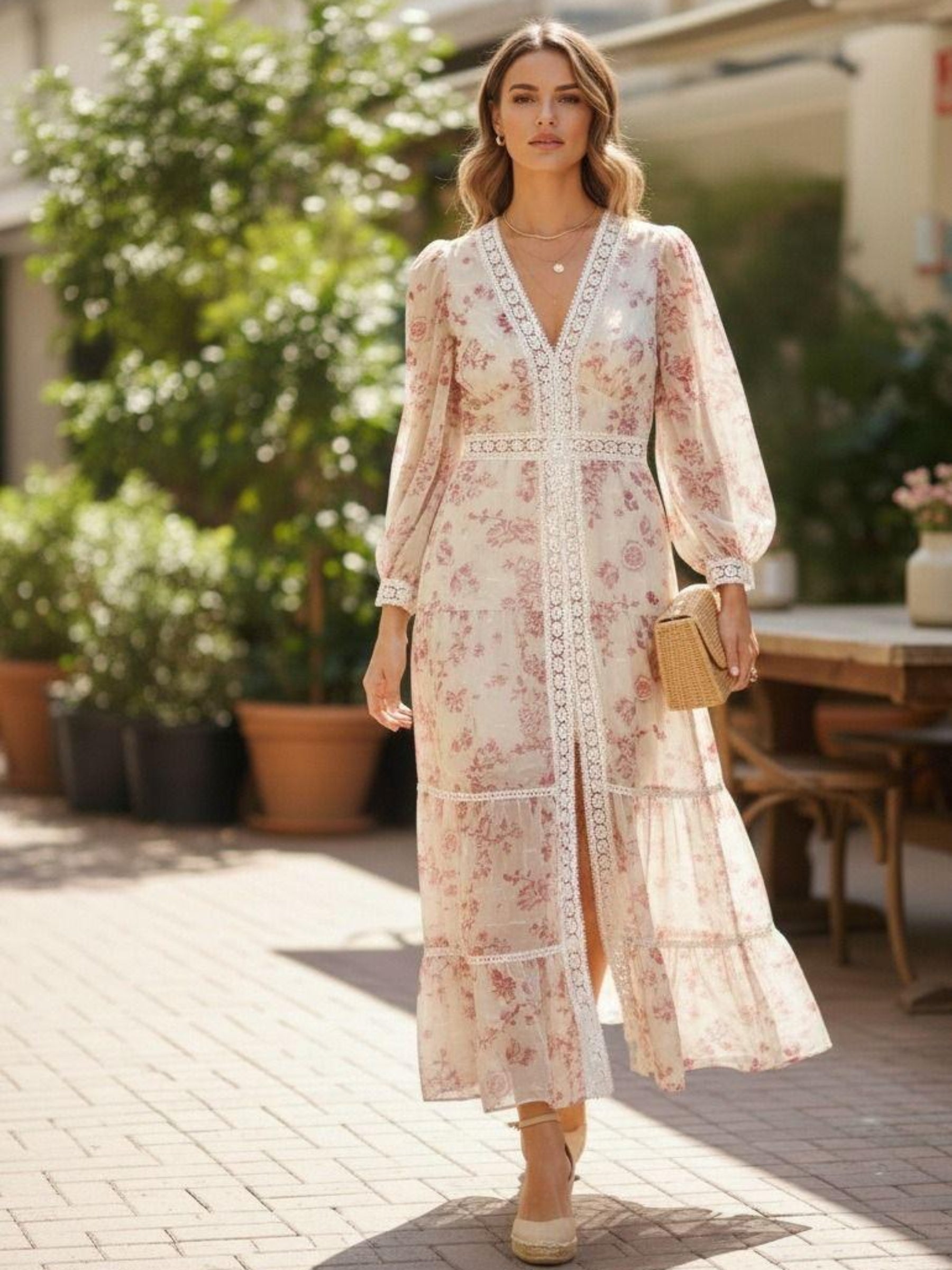 Maria - Printed chiffon maxi dress