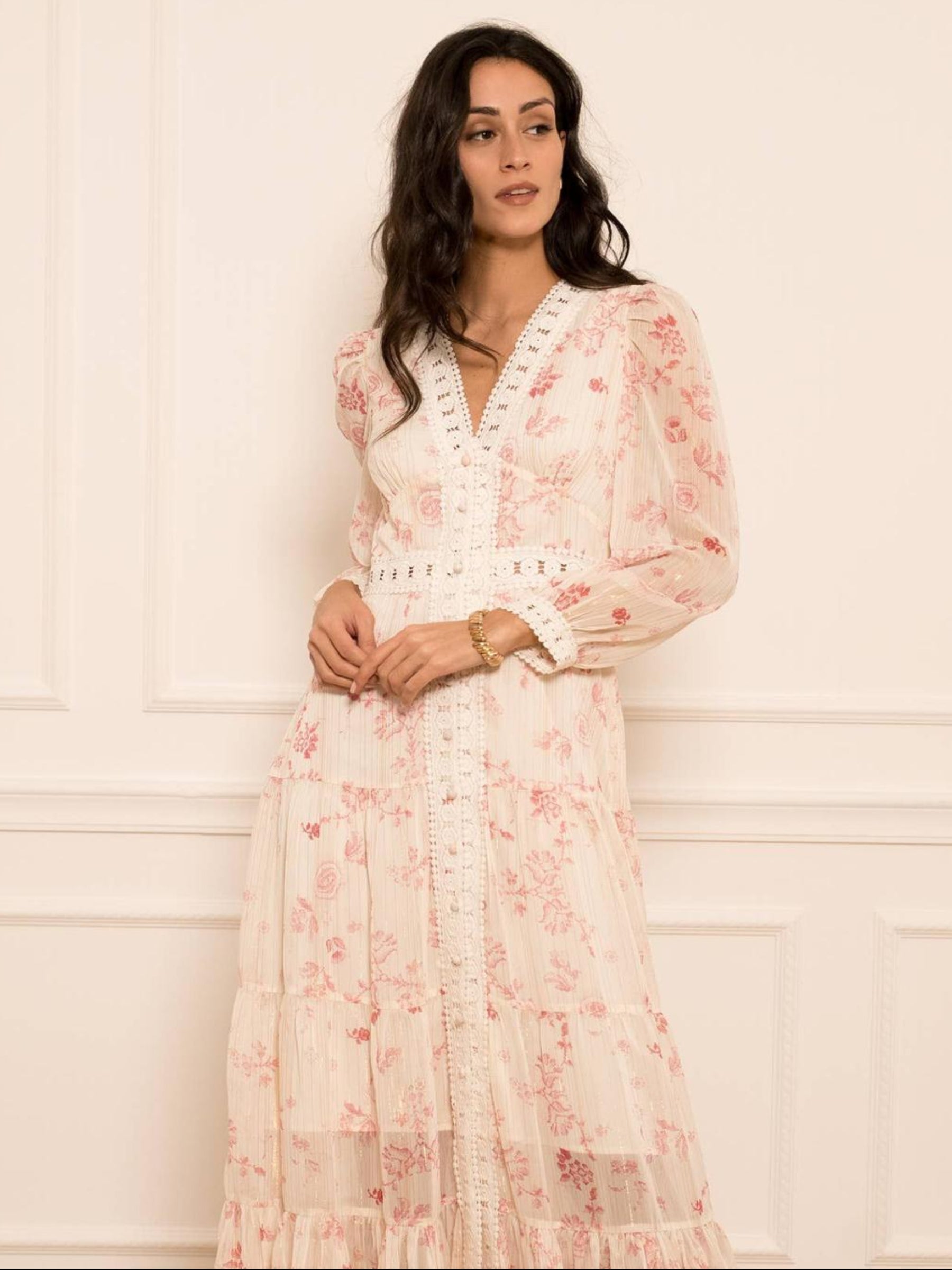 Maria - Printed chiffon maxi dress