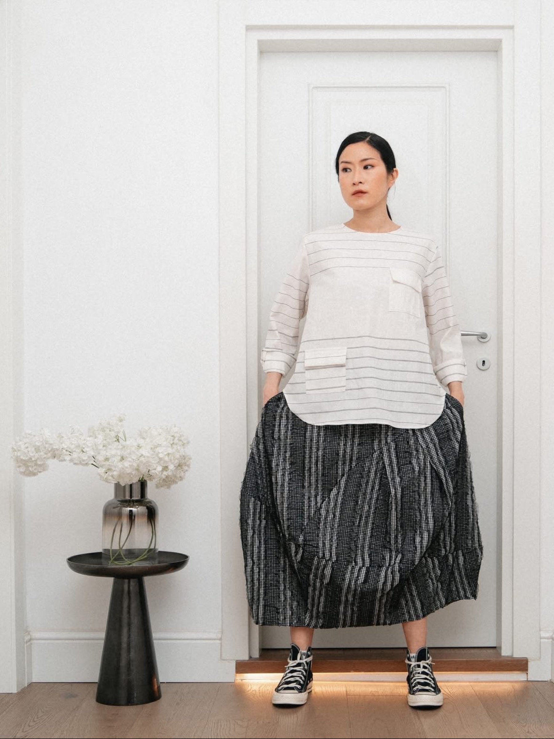 Pixie - Checked mesh skirt
