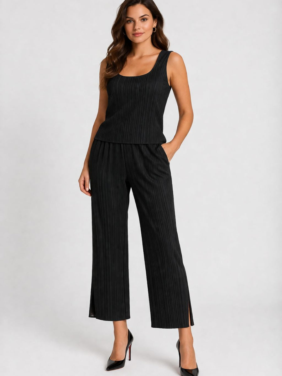Logan - Pleated split ankle trouser