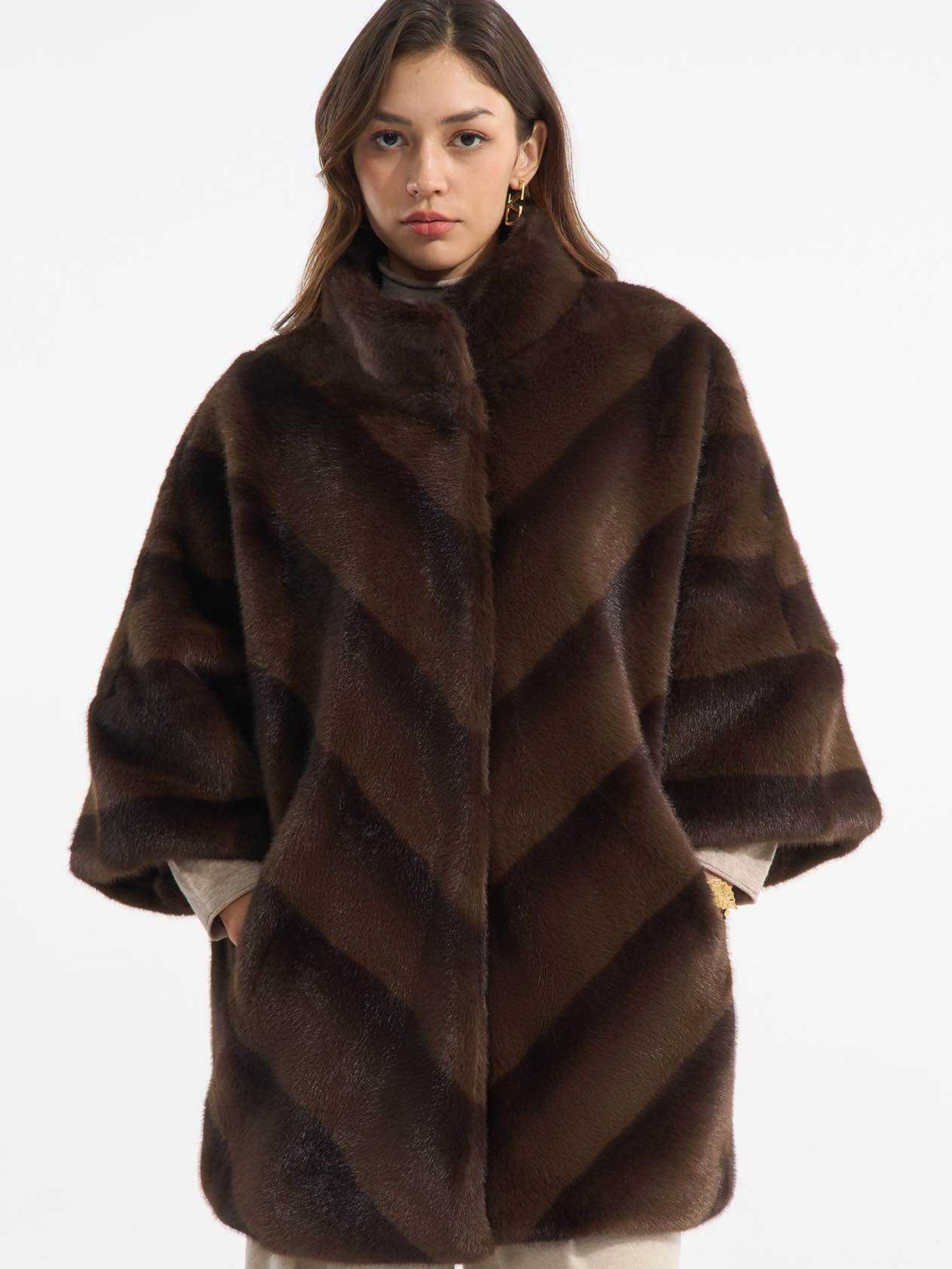 Melanie - Faux fur long coat