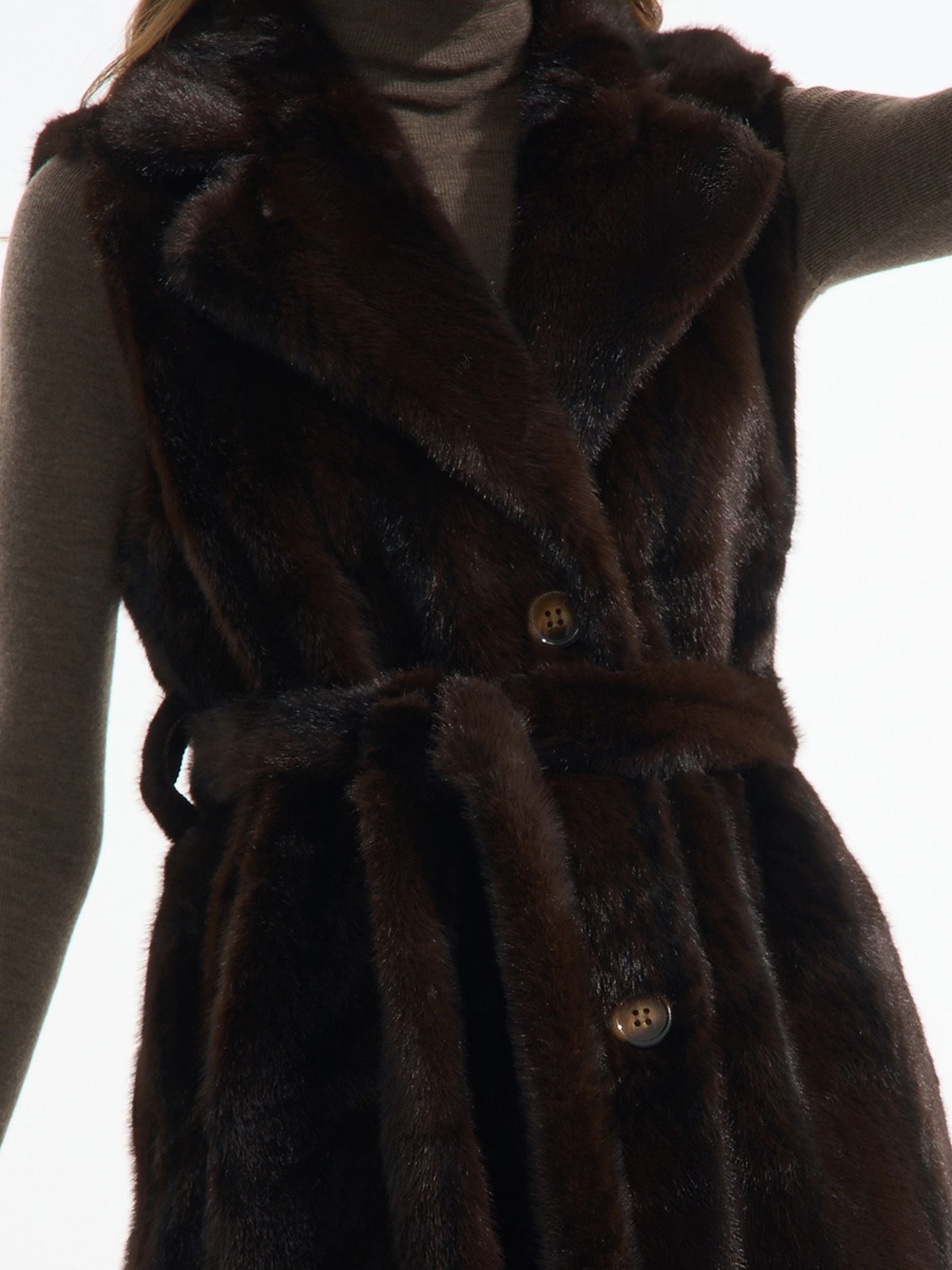 Malinda - Faux fur midi gilet