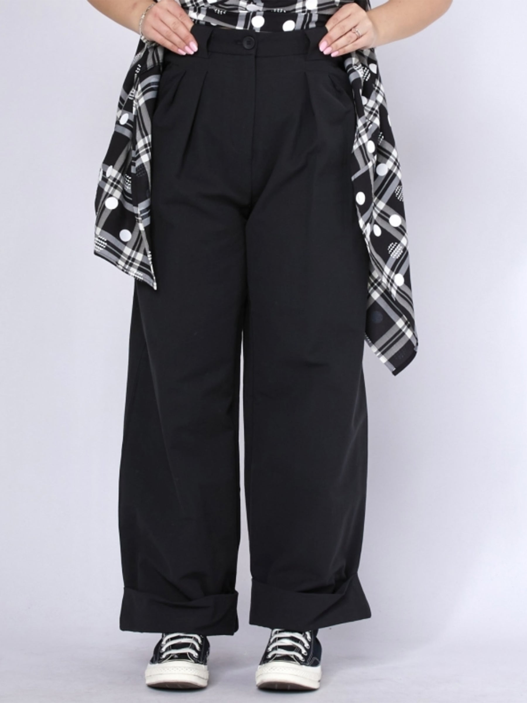 Willoby pleat front trouser Black
