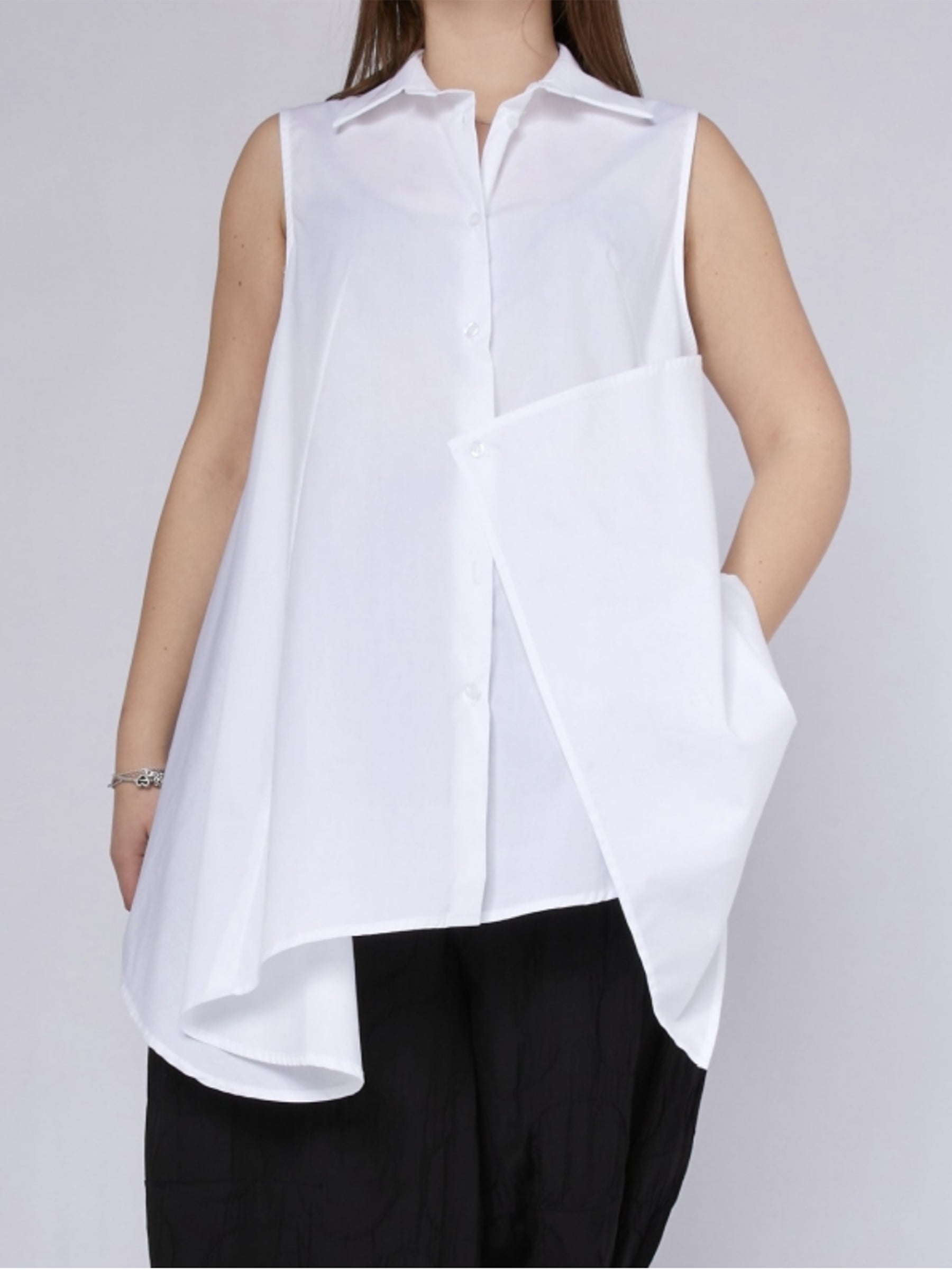 Manila - asymmetric wrap shirt