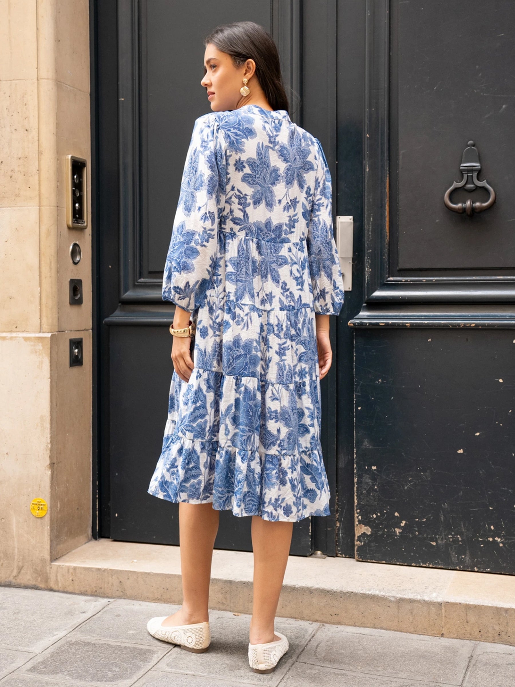 Jennah - Silk blend printed midi dress
