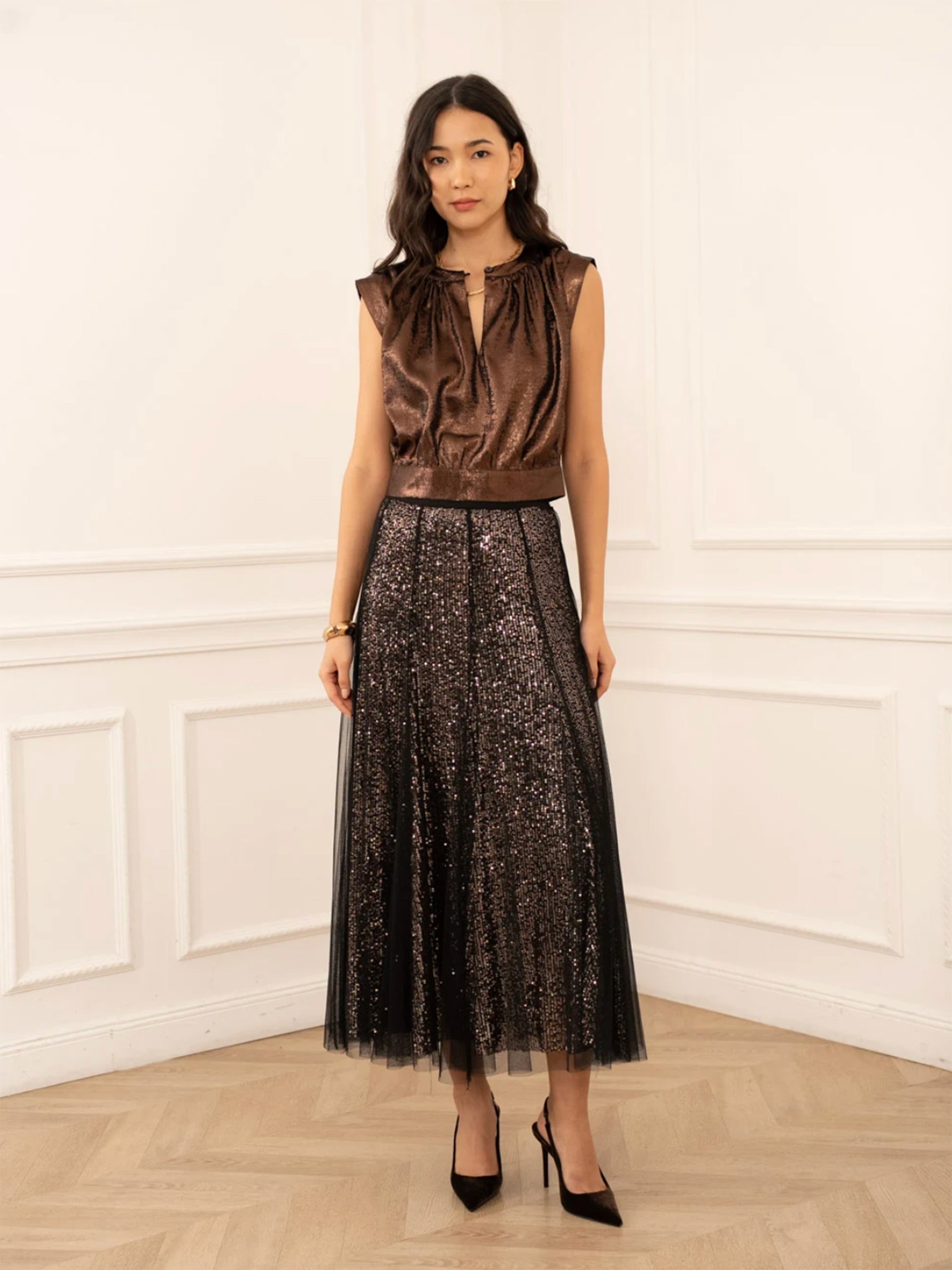 Stella - Sequin lined tulle skirt