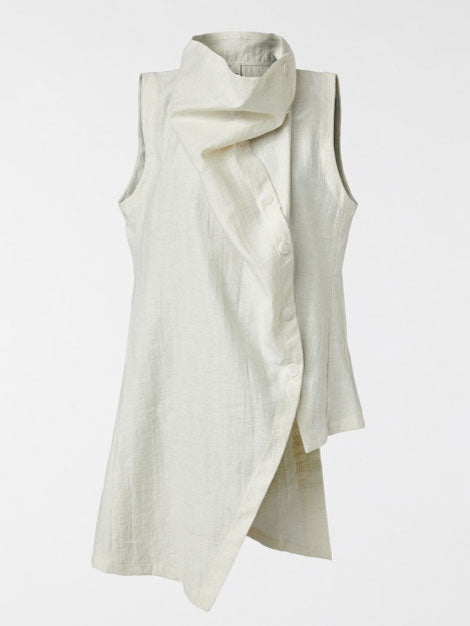 Avery - Cotton blend gilet top cream