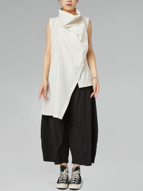 Avery - Cotton blend gilet top cream