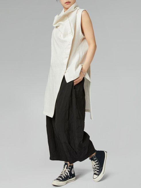 Avery - Cotton blend gilet top cream