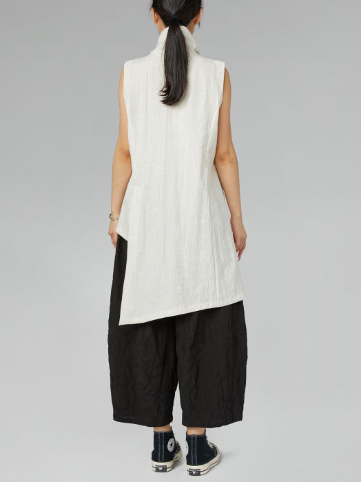 Avery - Cotton blend gilet top cream