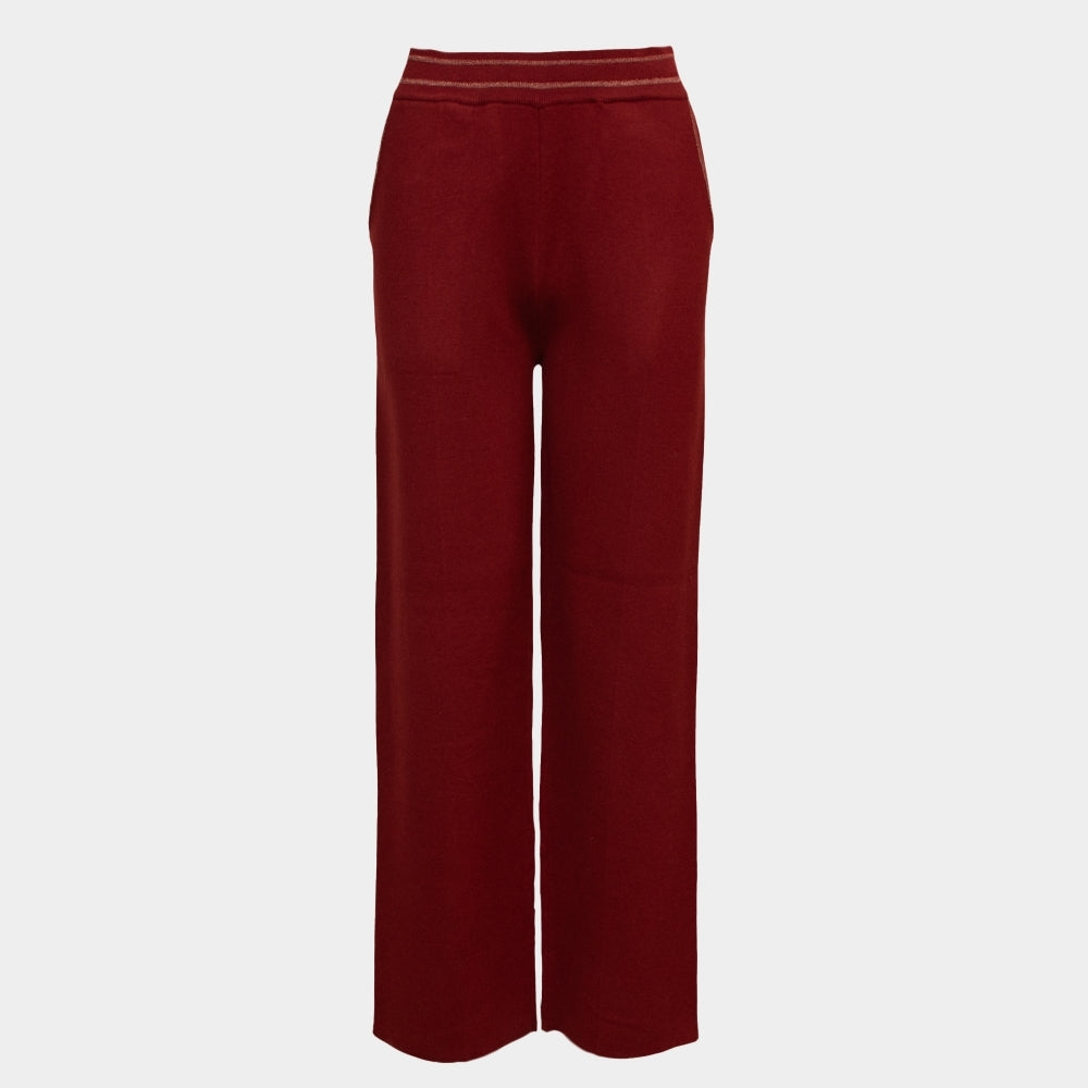 Tillie seam front knit trouser Wine