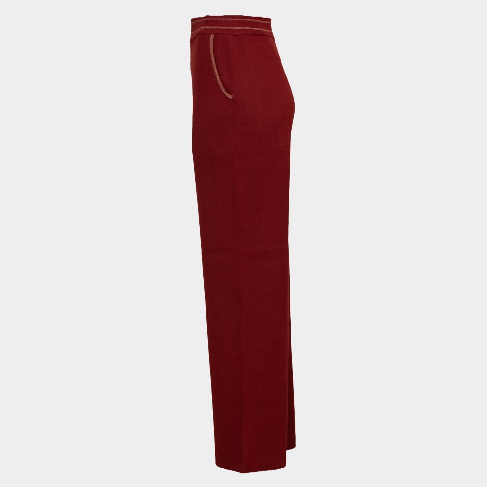 Tillie seam front knit trouser Wine