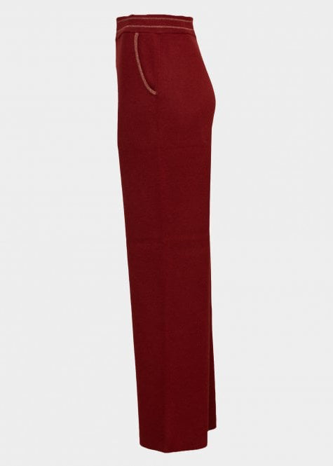 Tillie Seam front knit trousers wine