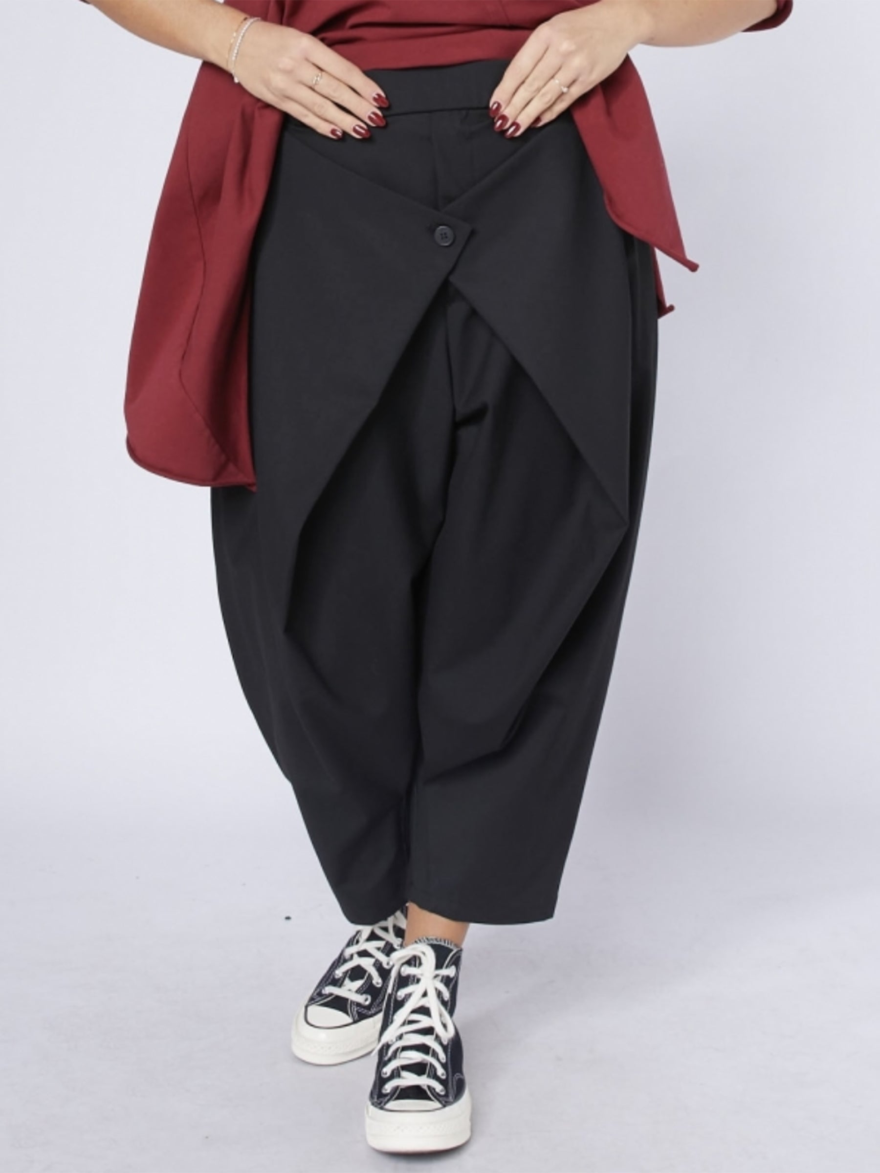 Ebony - Wrap front cropped trouser