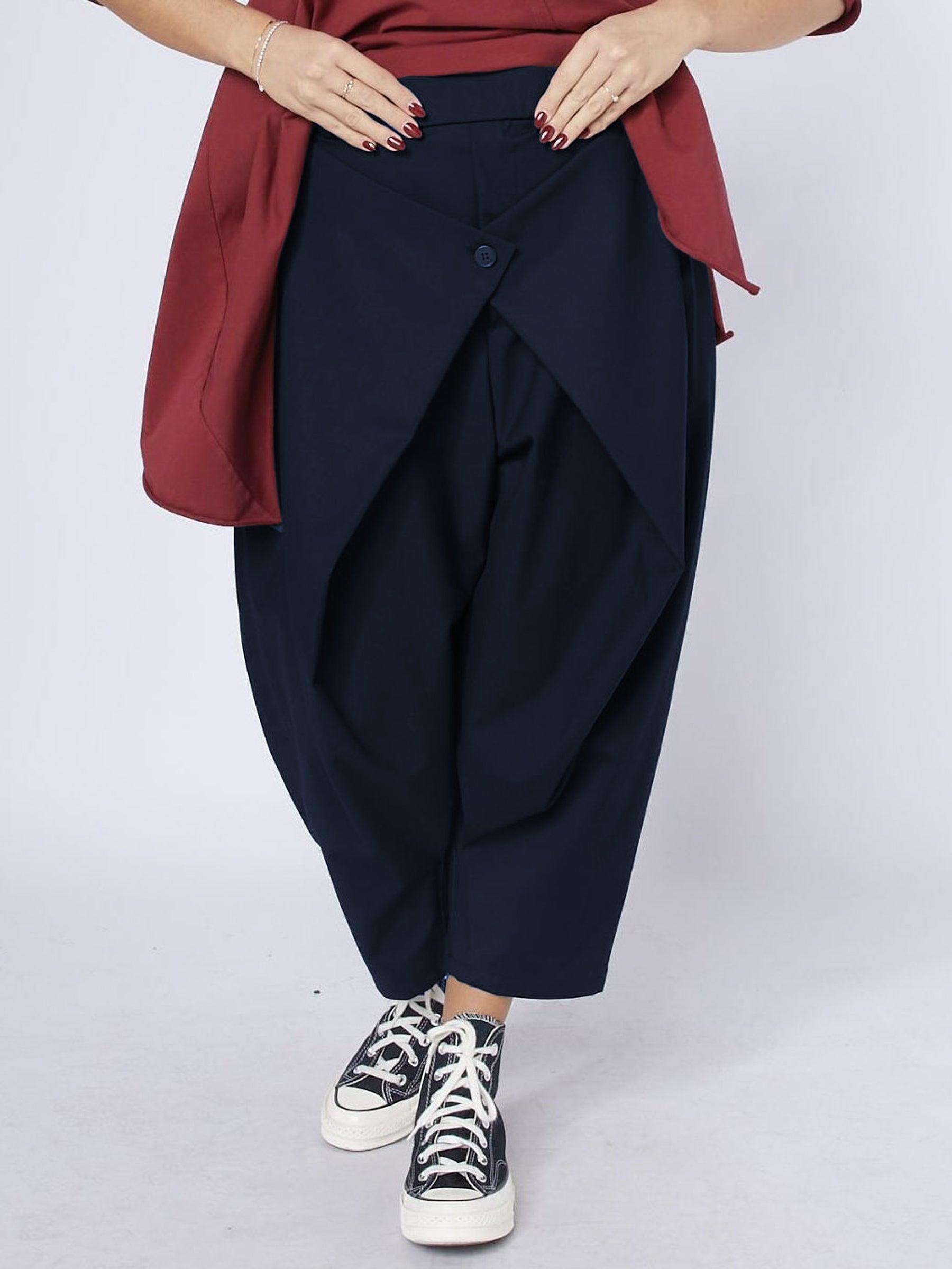 Ebony - Wrap front front cropped trouser