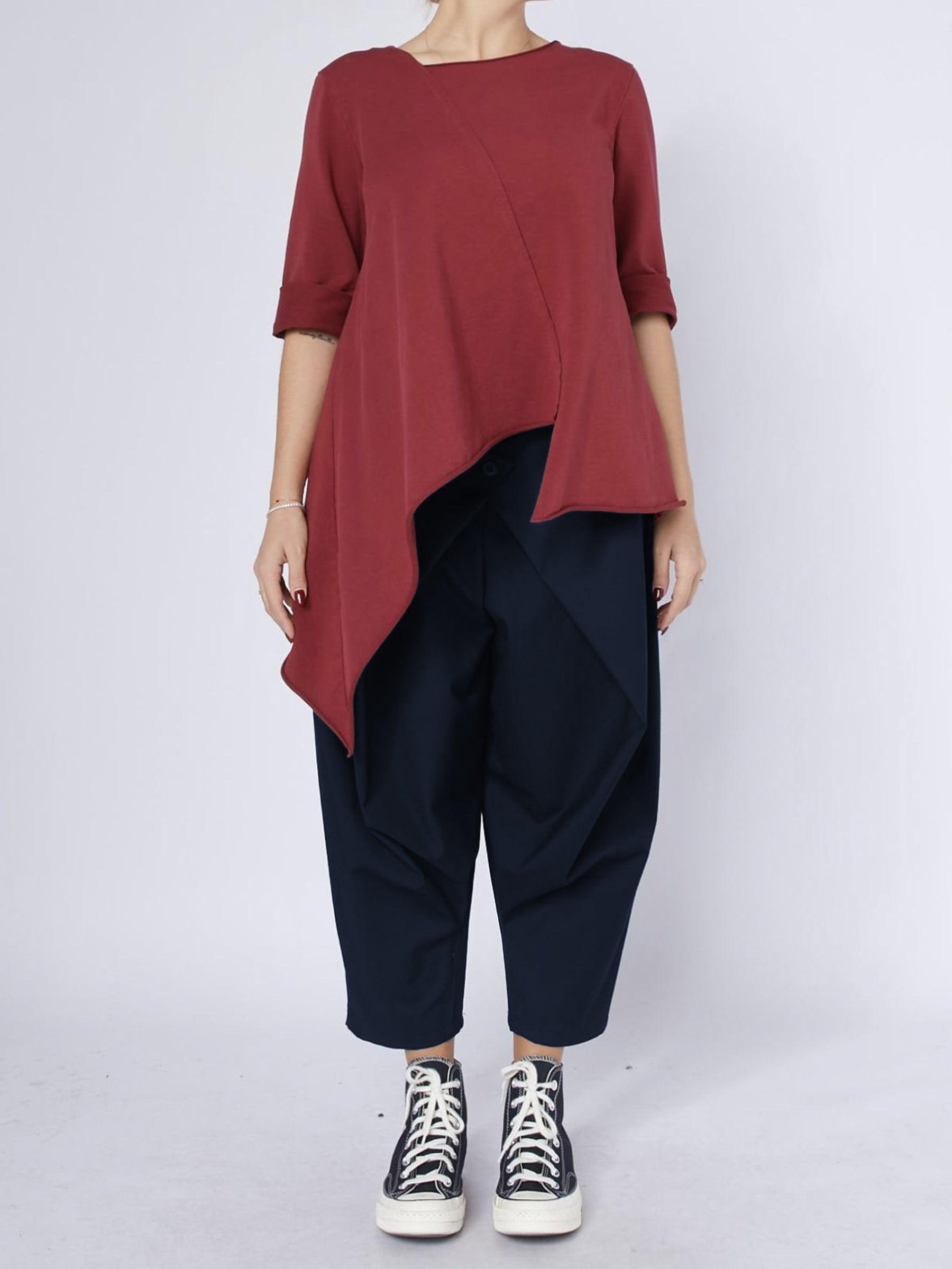 Ebony -  Wrap front front cropped trouser