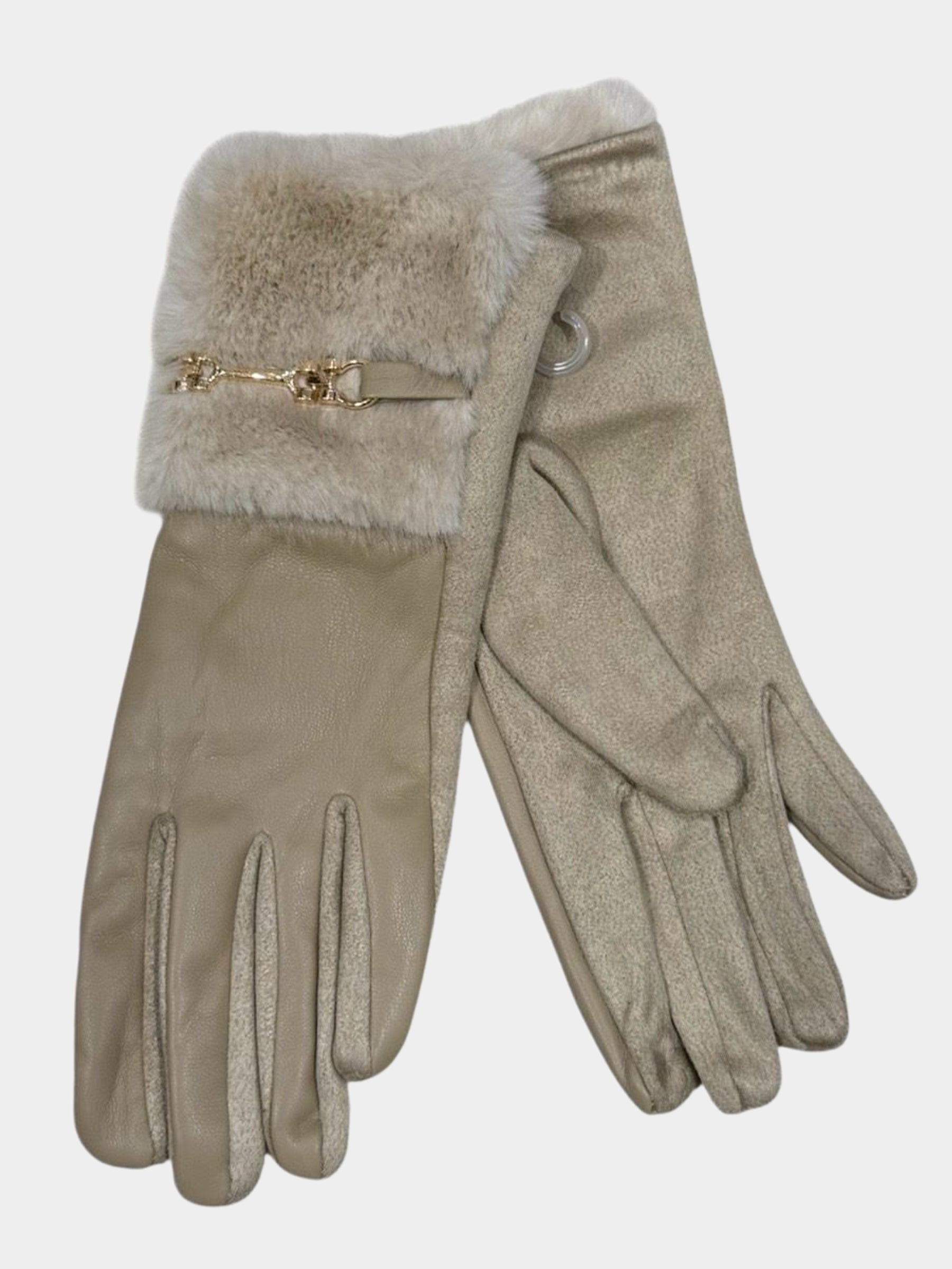Zena - Faux fur trim gloves