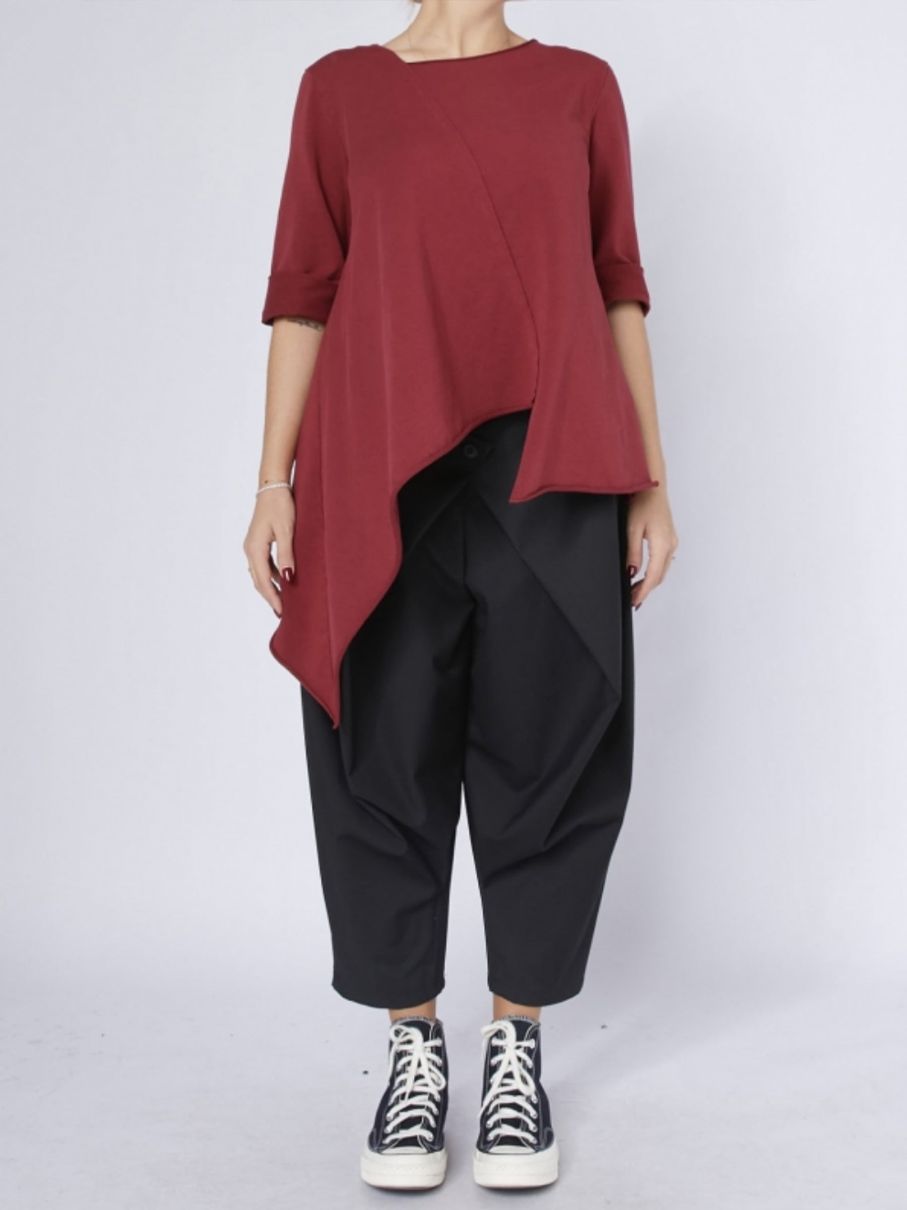 Ebony - Wrap front cropped trouser