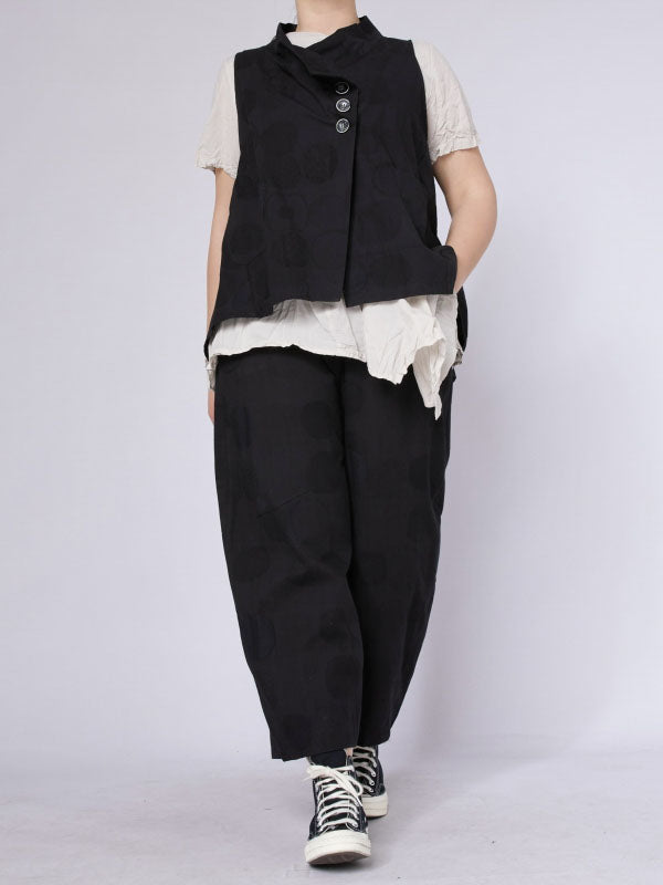 Deena - Dobby spot sleeveless gilet