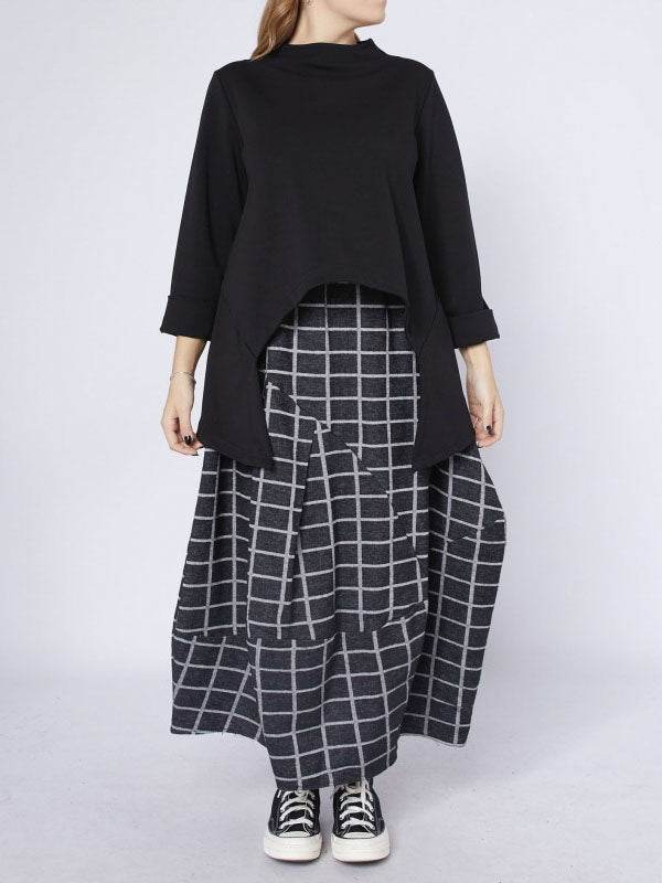 Penelope - Checked cocoon skirt