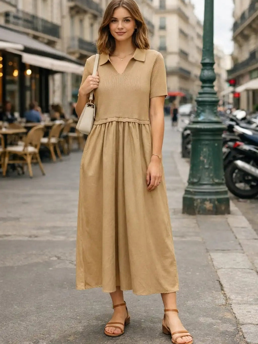Leila - Two tone taffeta dress
