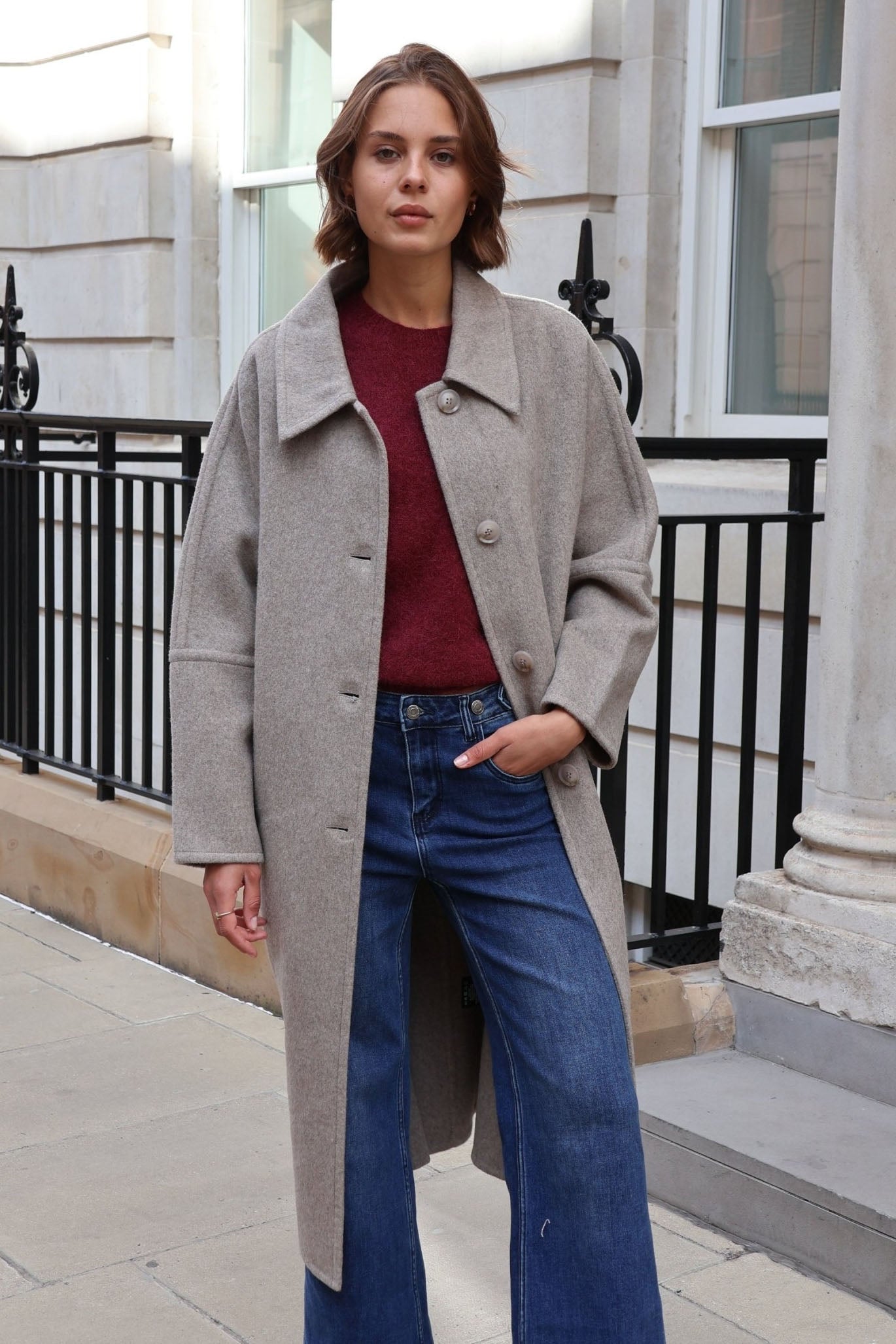Celeste - Oversized wool blend coat