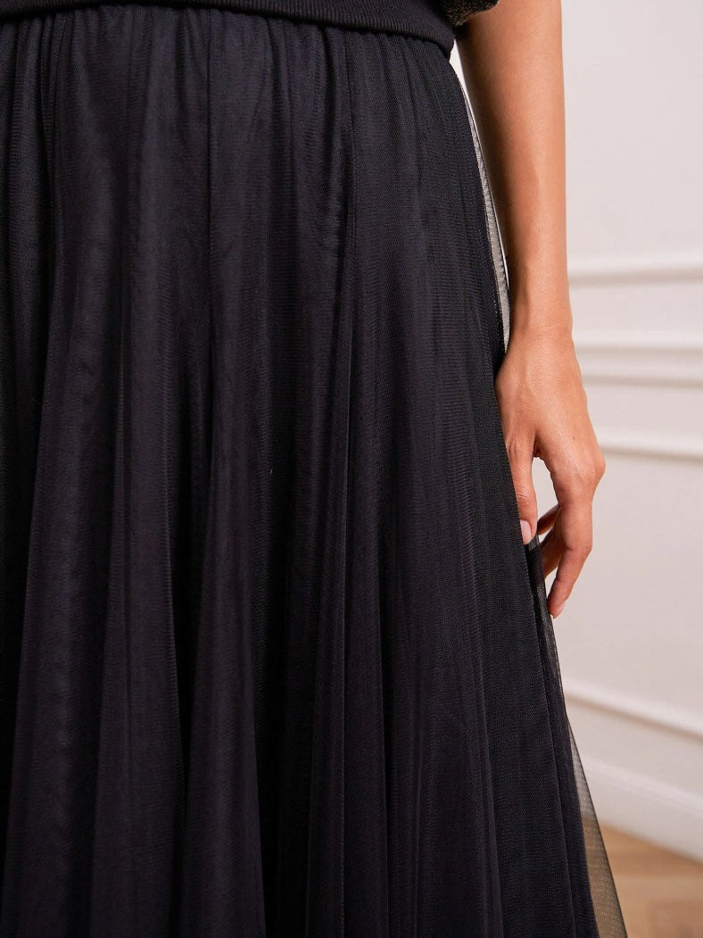 Candice - Plain flared tulle skirt