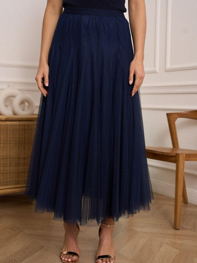 Candice - Plain flared tulle skirt