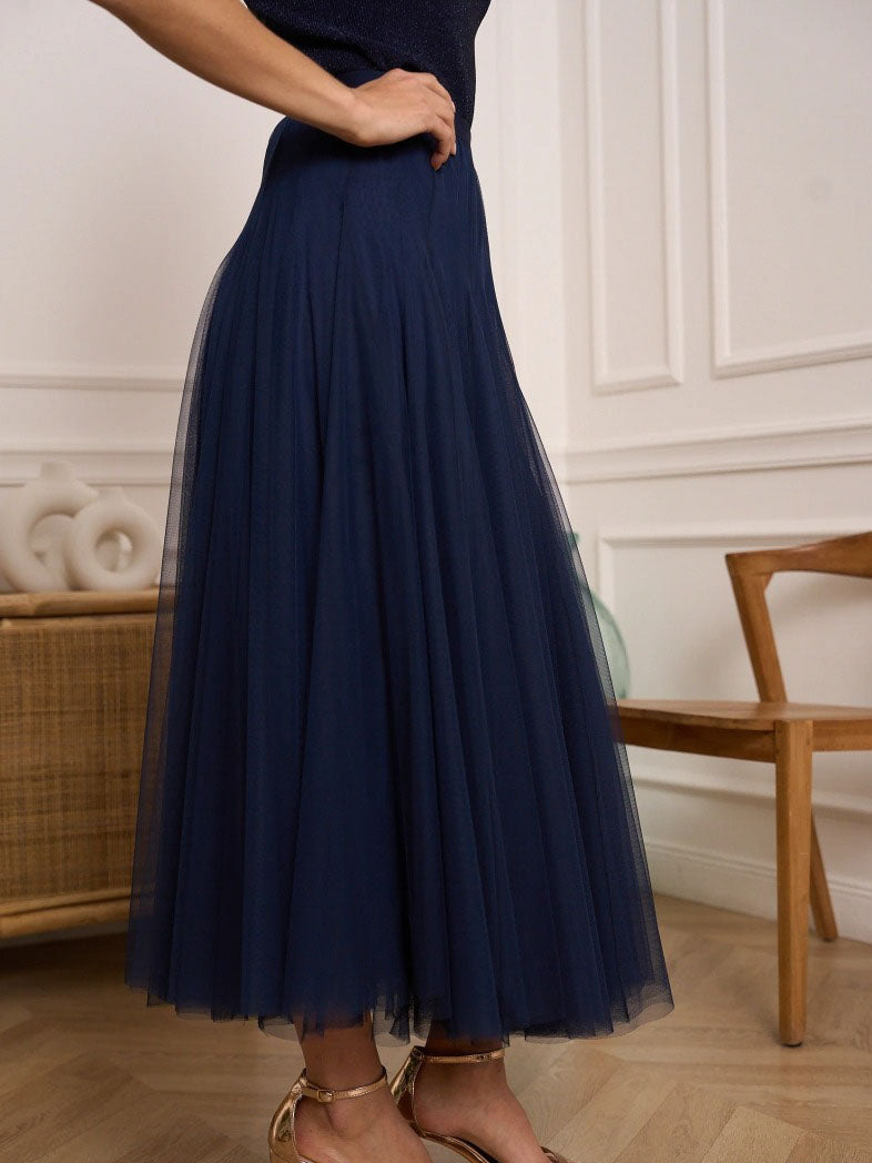 Candice - Plain flared tulle skirt