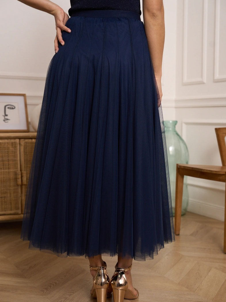 Candice - Plain flared tulle skirt