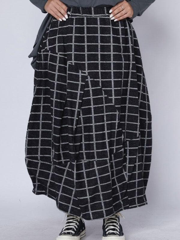 Penelope - Checked cocoon skirt