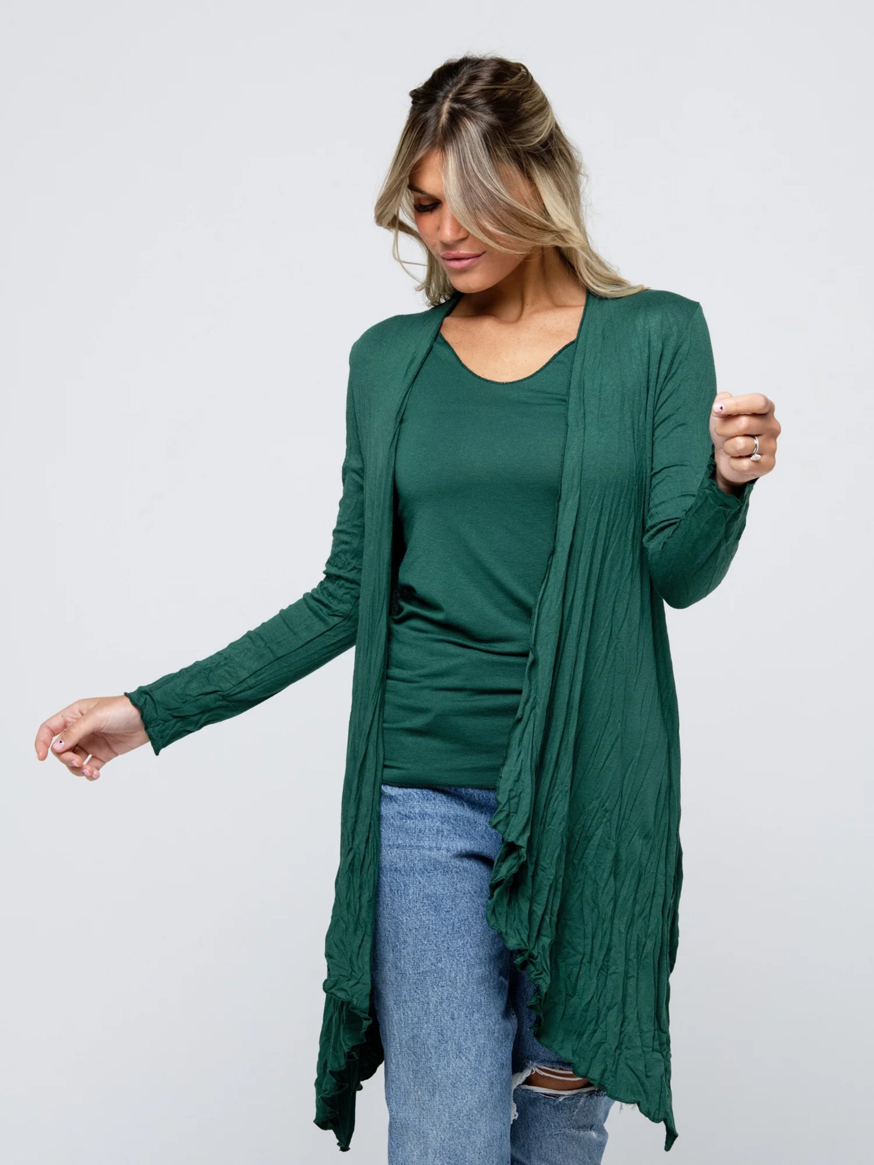 Longo - Waterfall soft jersey cardigan