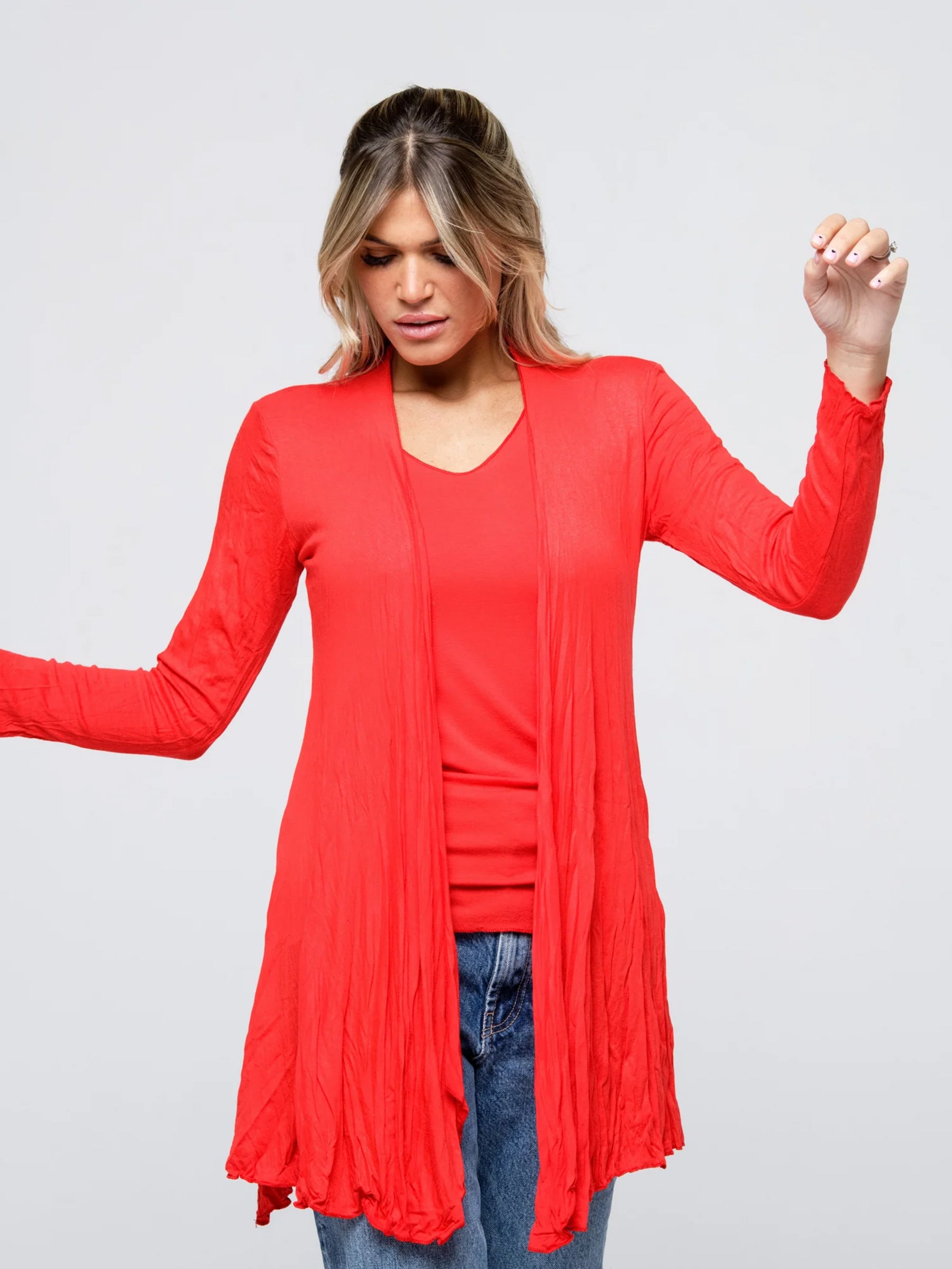 Longo - Waterfall soft jersey cardigan
