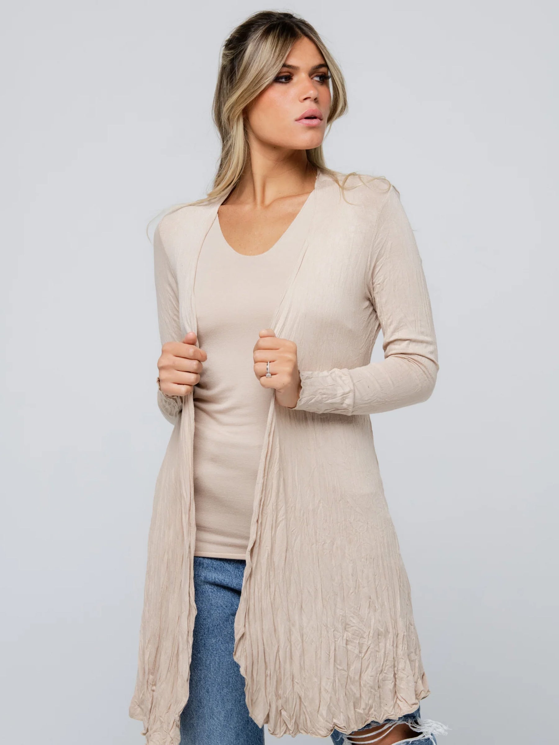 Longo - Waterfall soft jersey cardigan