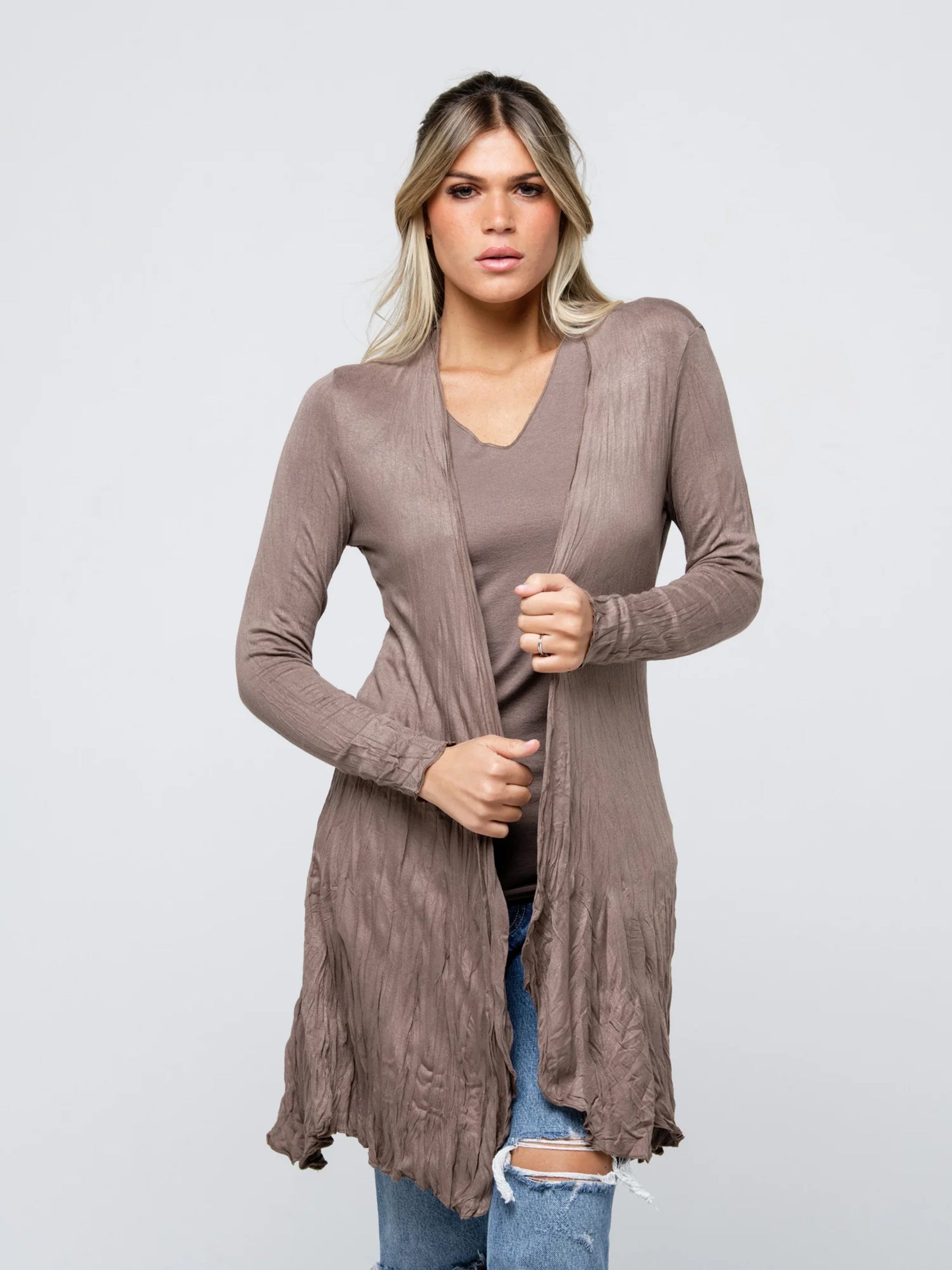 Longo - Waterfall soft jersey cardigan