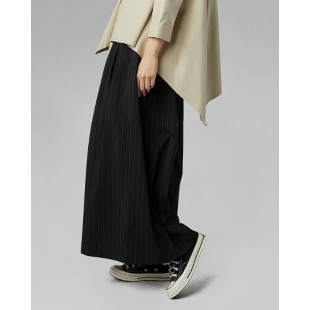 Biba black pinstripe ankle length wide leg trousers