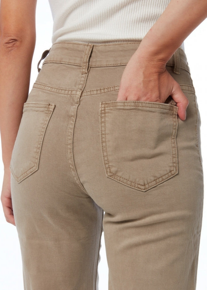 Doreen sage stretch denim military button front jeans