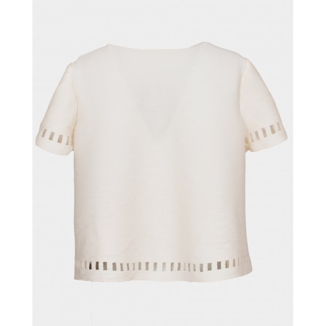 Hope off white lazer cut short sleeve pleat jacket