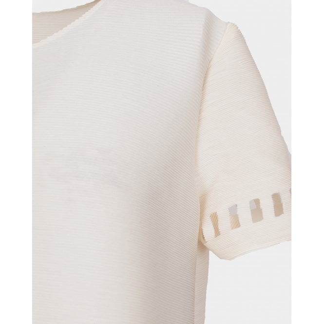 Hope off white lazer cut short sleeve pleat jacket
