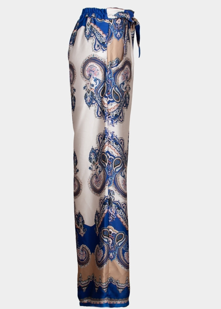 Ibiza Soft satin print trousers