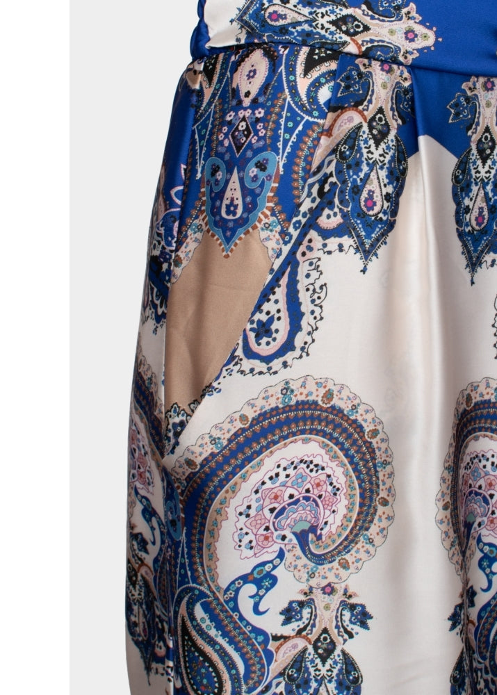 Ibiza Soft satin print trousers