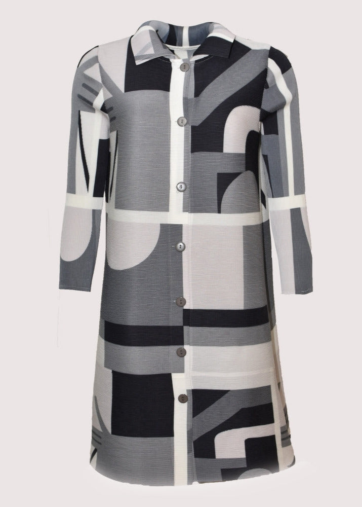Mandy grey shapes midi length dress / coat