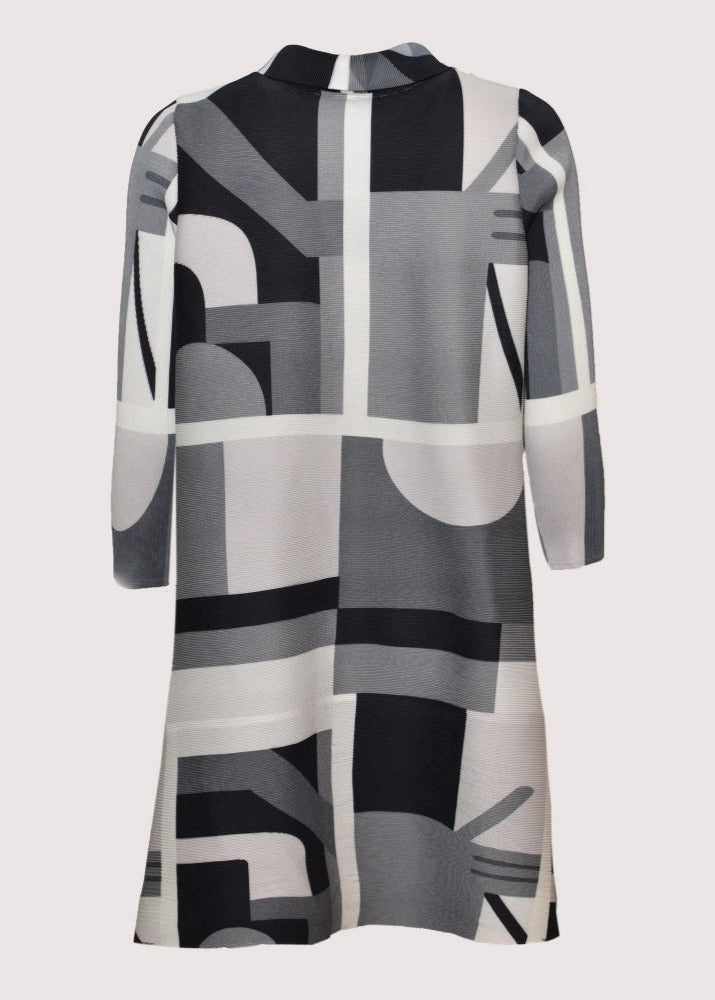 Mandy grey shapes midi length dress / coat