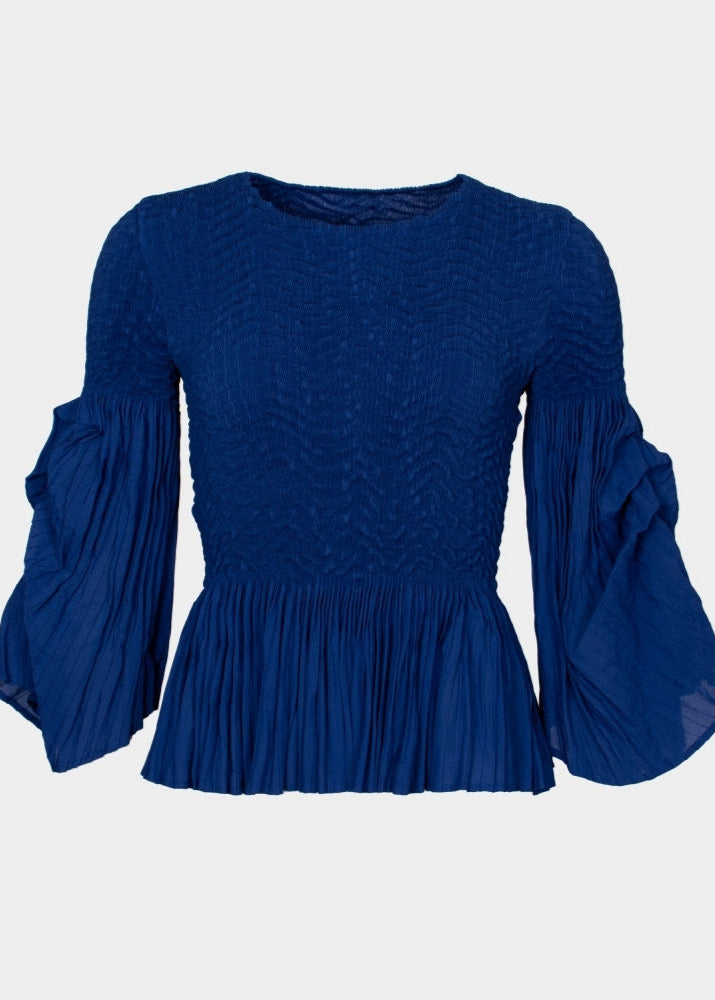 Miranda - Peplum hem part pleated top