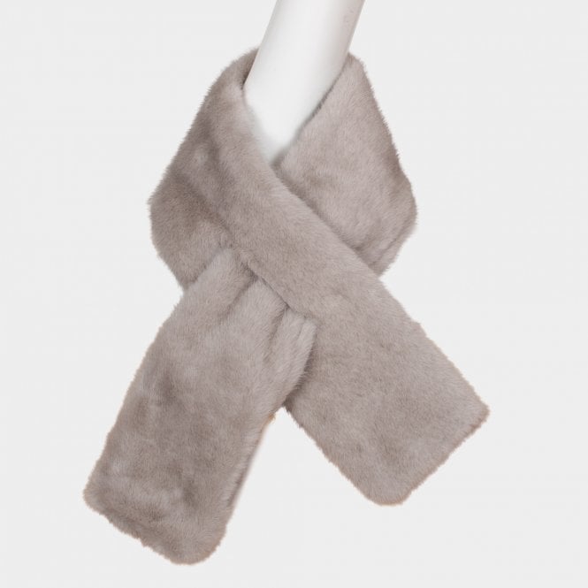 Parker grey faux fur wrap scarf